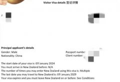 新西蘭旅游簽證出簽1月8號